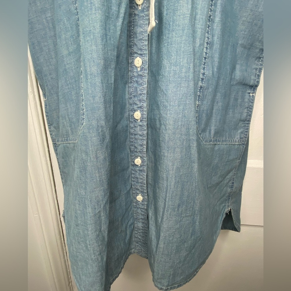 Lauren Ralph Lauren Chambray Short Sleeve Shirtdress 8 - Picture 6 of 8